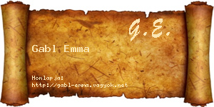 Gabl Emma névjegykártya